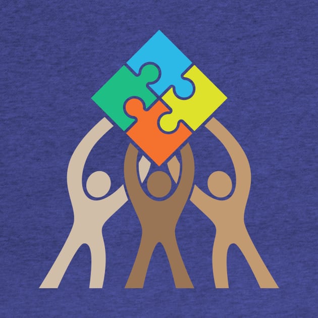 Teamwork and Unity Jigsaw Puzzle Logo by hobrath